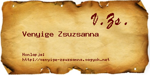 Venyige Zsuzsanna névjegykártya
